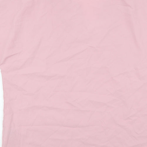 SheIn Womens Pink Polyester Basic T-Shirt Size S V-Neck