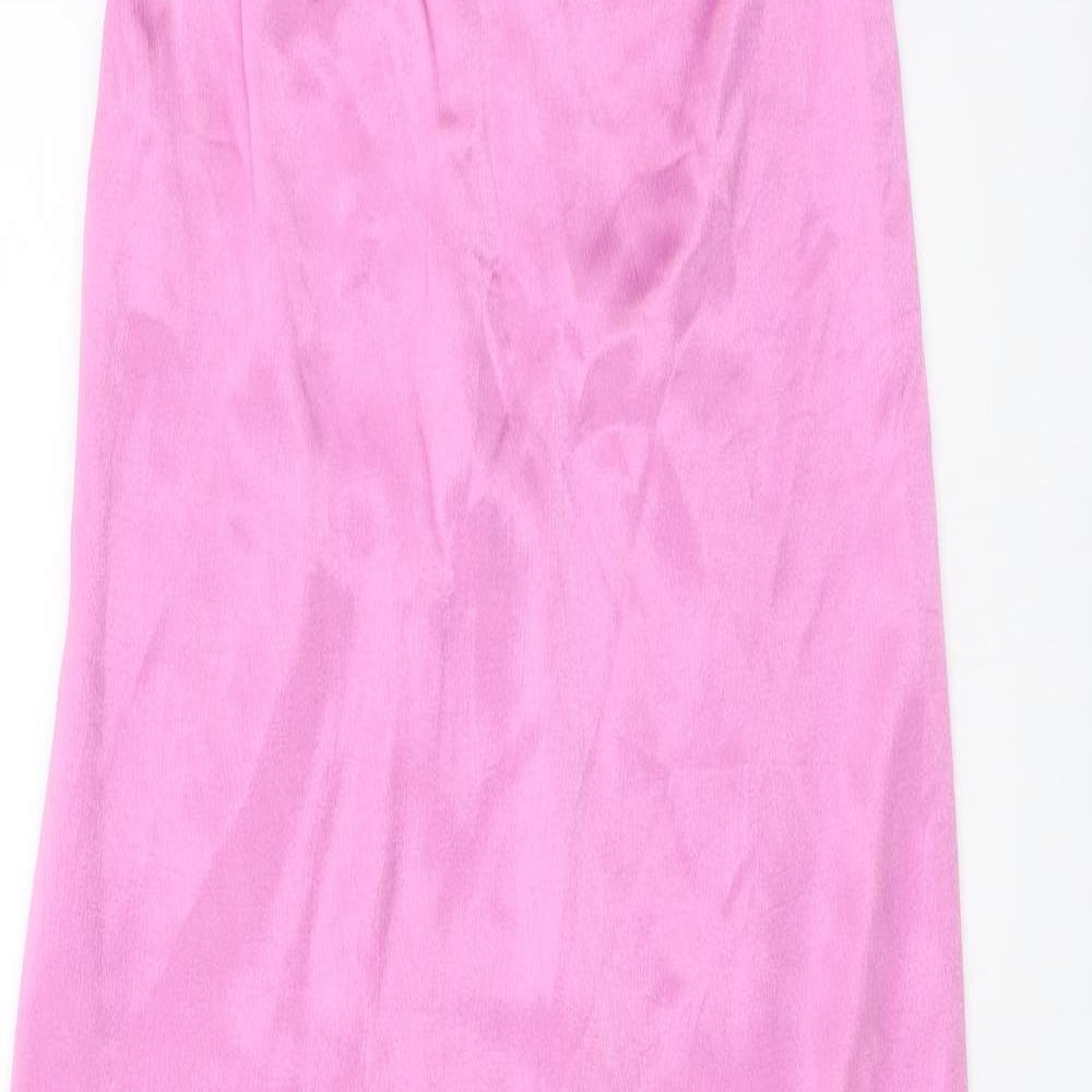Zara Womens Purple Polyester A-Line Size S Halter Pullover