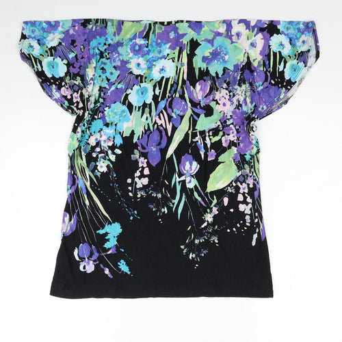 Wallis Womens Multicoloured Floral Viscose Basic Blouse Size 14 Scoop Neck