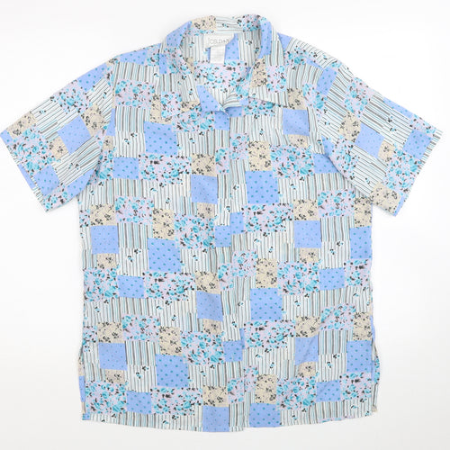 Jordan Womens Multicoloured Floral Polyester Basic Button-Up Size M Collared