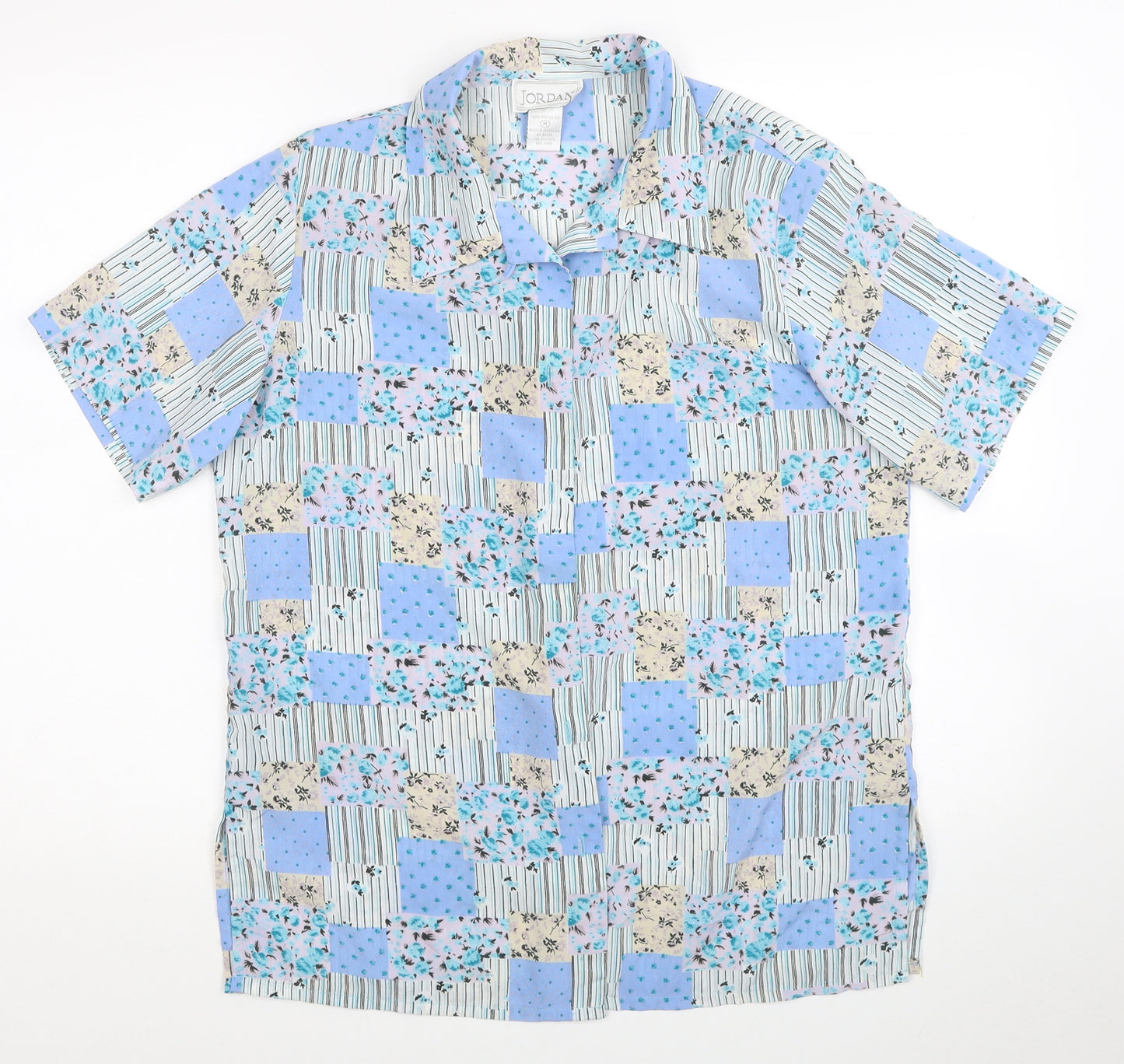 Jordan Womens Multicoloured Floral Polyester Basic Button-Up Size M Collared