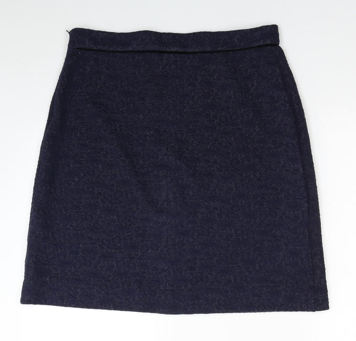 Dickins & Jones Womens Blue Polyester A-Line Skirt Size 14 Zip