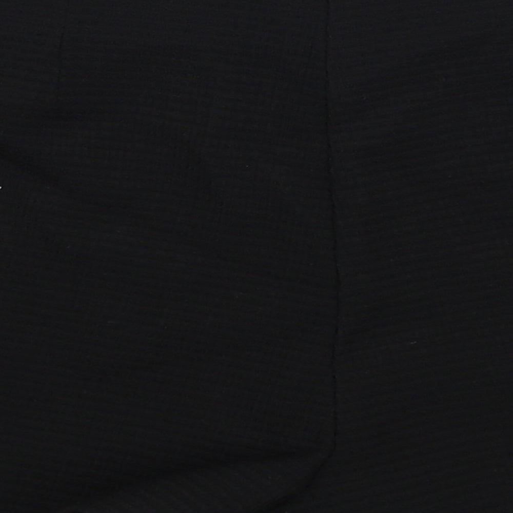Zara Womens Black Polyester Mini Skort Size S Zip - Belted
