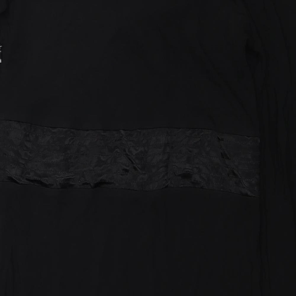 NEXT Womens Black Polyester A-Line Size 14 V-Neck Zip
