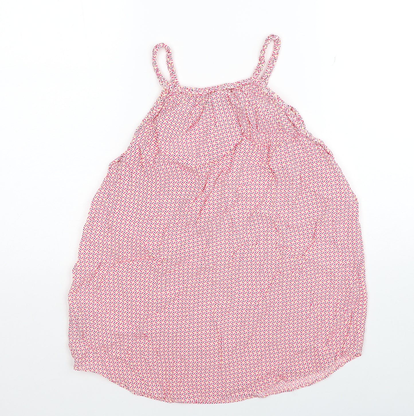 Gap Womens Pink Geometric Viscose Camisole Tank Size M Round Neck