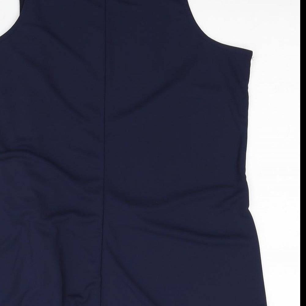 Banana Republic Womens Blue Polyester Basic Tank Size L Round Neck - Knot Detail