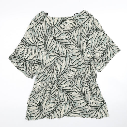 Primark Womens Multicoloured Floral Viscose Basic Blouse Size 16 V-Neck - Twist Detail