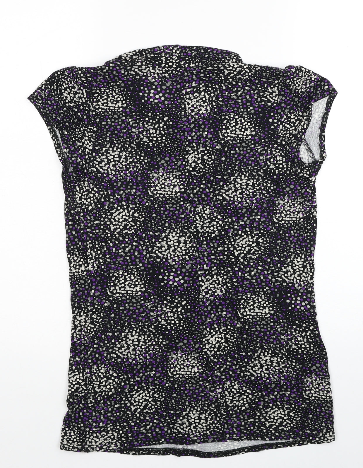 Dorothy Perkins Womens Black Geometric Viscose Basic Blouse Size 14 Cowl Neck
