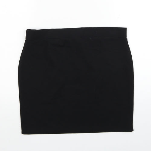 Melrose Womens Black Polyester A-Line Skirt Size 14