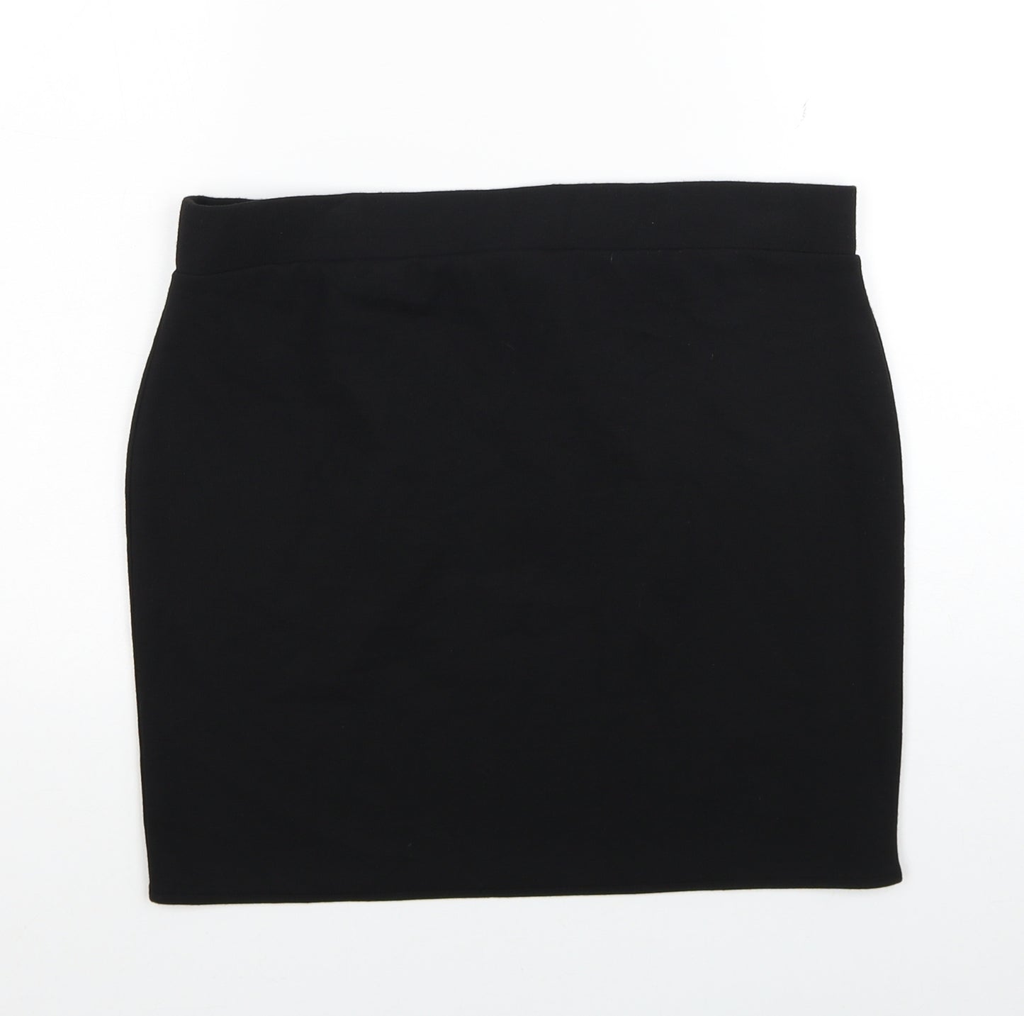 Melrose Womens Black Polyester A-Line Skirt Size 14