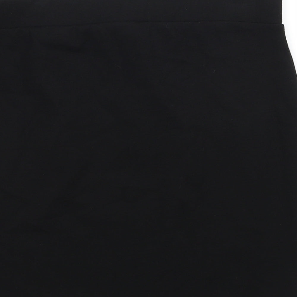 Melrose Womens Black Polyester A-Line Skirt Size 14