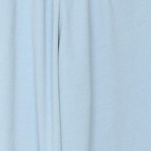 Boohoo Womens Blue Polyester Trousers Size 10 L25 in Regular Zip