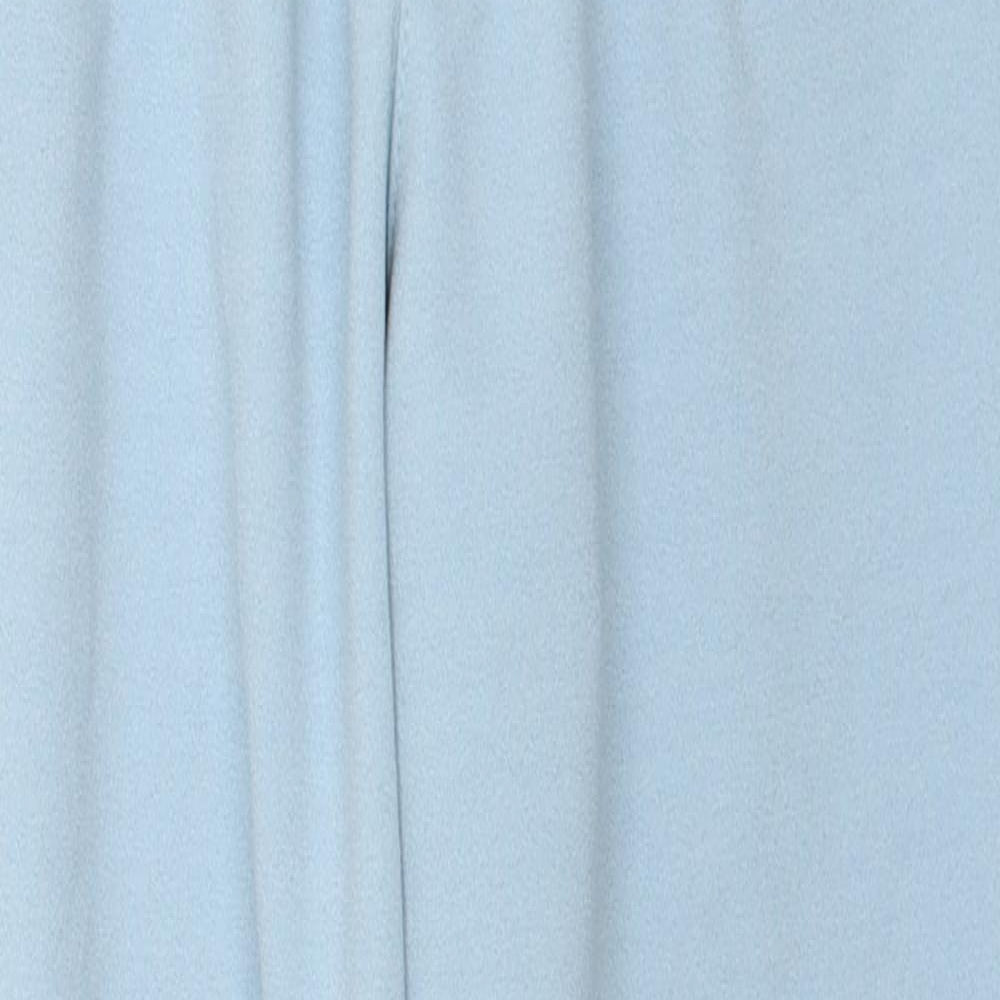 Boohoo Womens Blue Polyester Trousers Size 10 L25 in Regular Zip