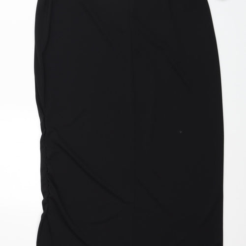 Collection Womens Black Polyester Straight & Pencil Skirt Size 12 Zip - Belted