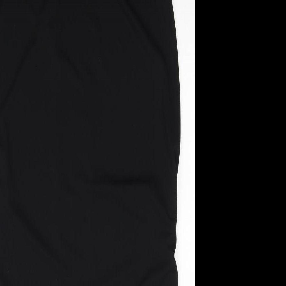 Collection Womens Black Polyester Straight & Pencil Skirt Size 12 Zip - Belted