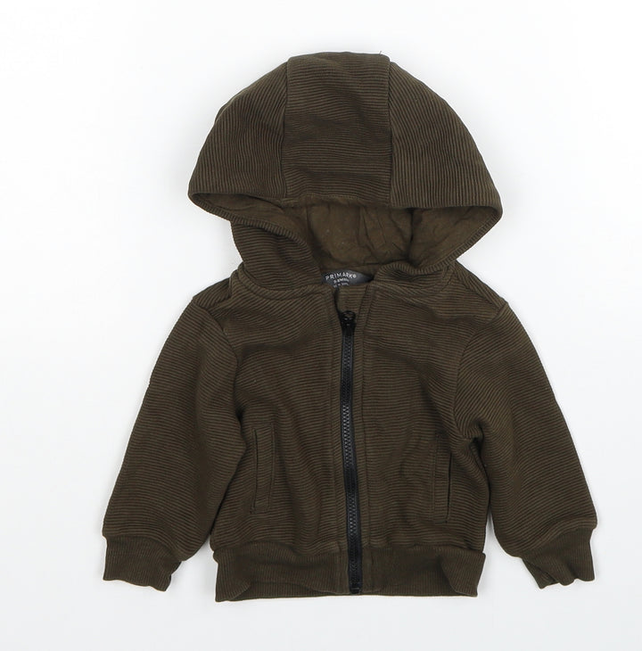 Primark Boys Green Basic Coat Jacket Size 3-6 Months Zip
