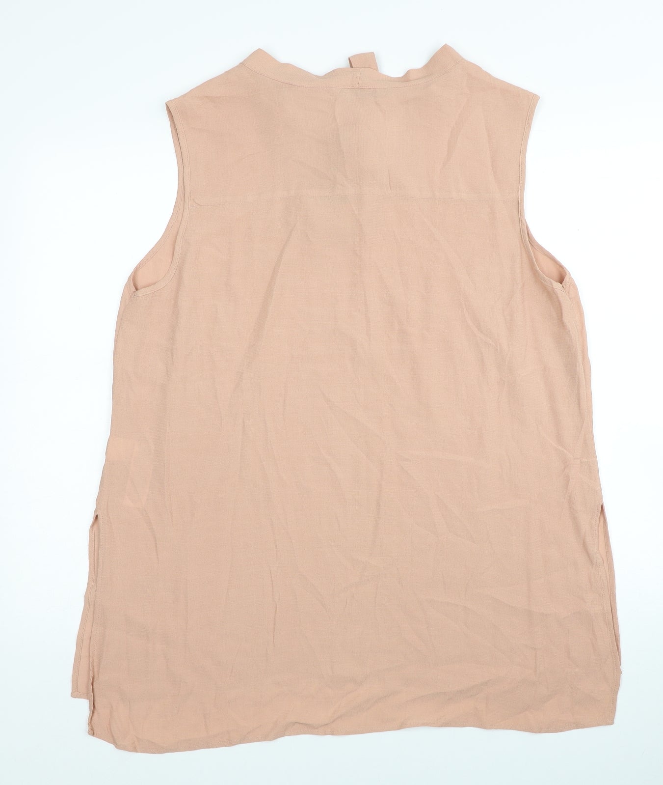 Marks and Spencer Womens Beige Viscose Tunic Blouse Size 16 V-Neck