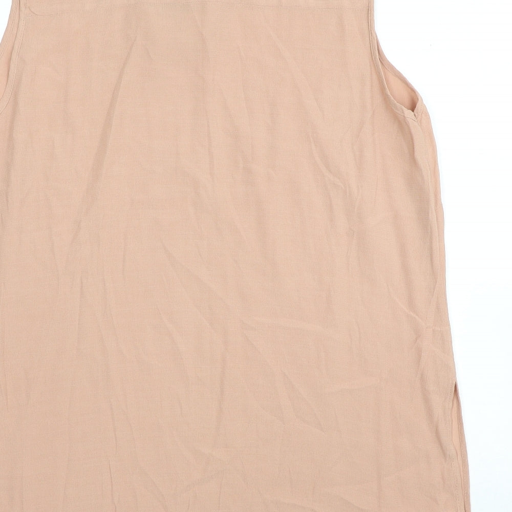 Marks and Spencer Womens Beige Viscose Tunic Blouse Size 16 V-Neck