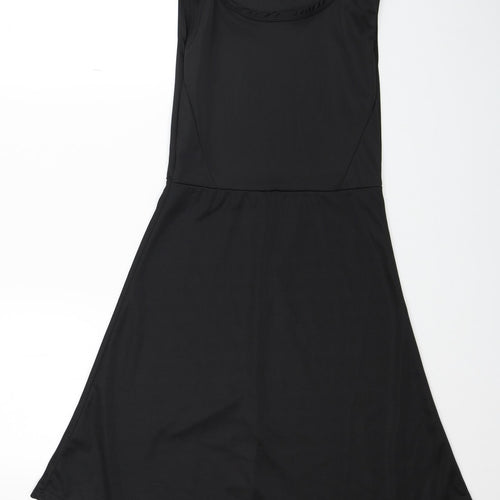 Preworn Womens Black Polyester Fit & Flare Size M Scoop Neck Pullover