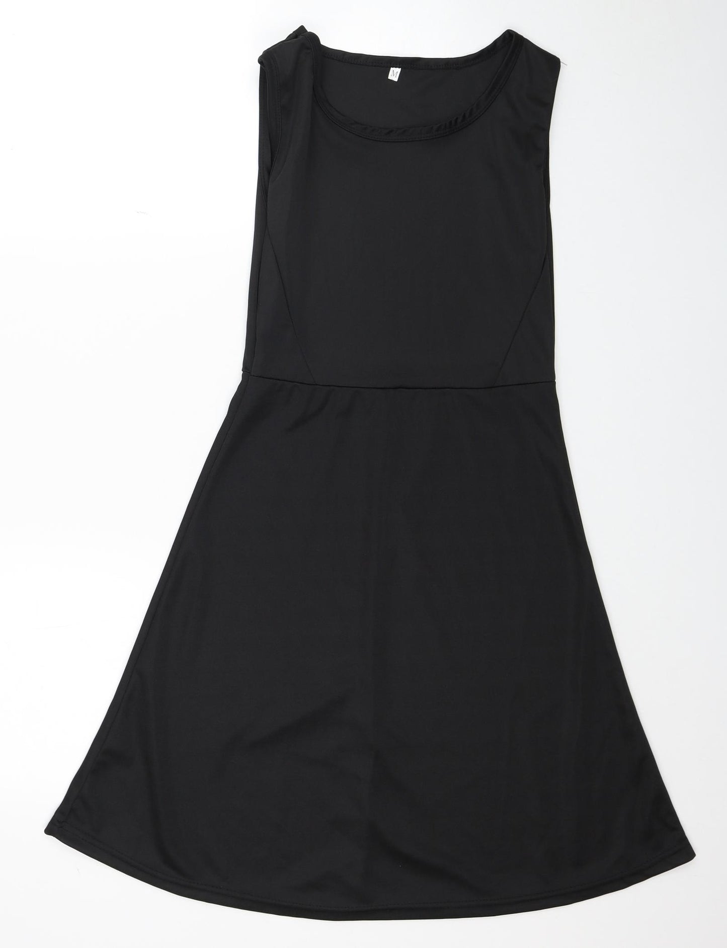 Preworn Womens Black Polyester Fit & Flare Size M Scoop Neck Pullover