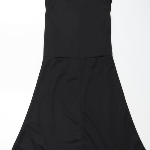 Preworn Womens Black Polyester Fit & Flare Size M Scoop Neck Pullover
