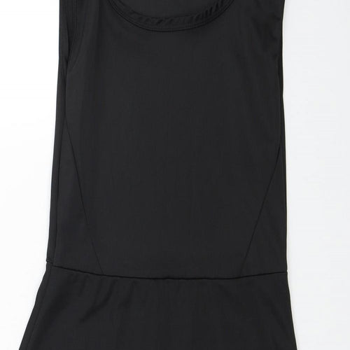 Preworn Womens Black Polyester Fit & Flare Size M Scoop Neck Pullover