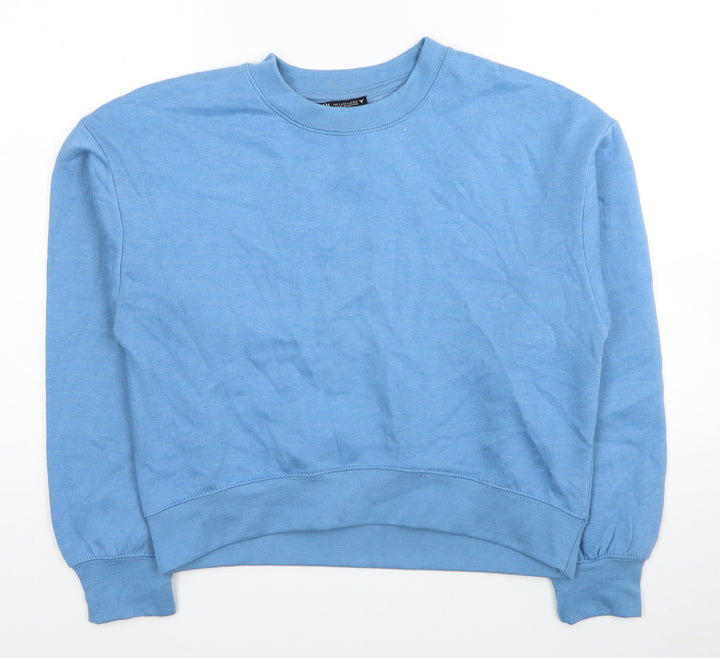 Zara Womens Blue Polyester Pullover Sweatshirt Size S Pullover