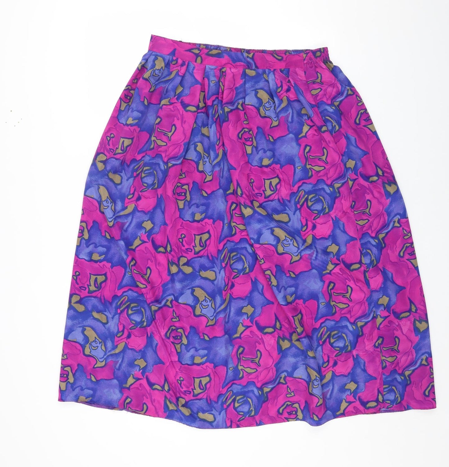 Preworn Womens Multicoloured Geometric Polyester A-Line Skirt Size 18