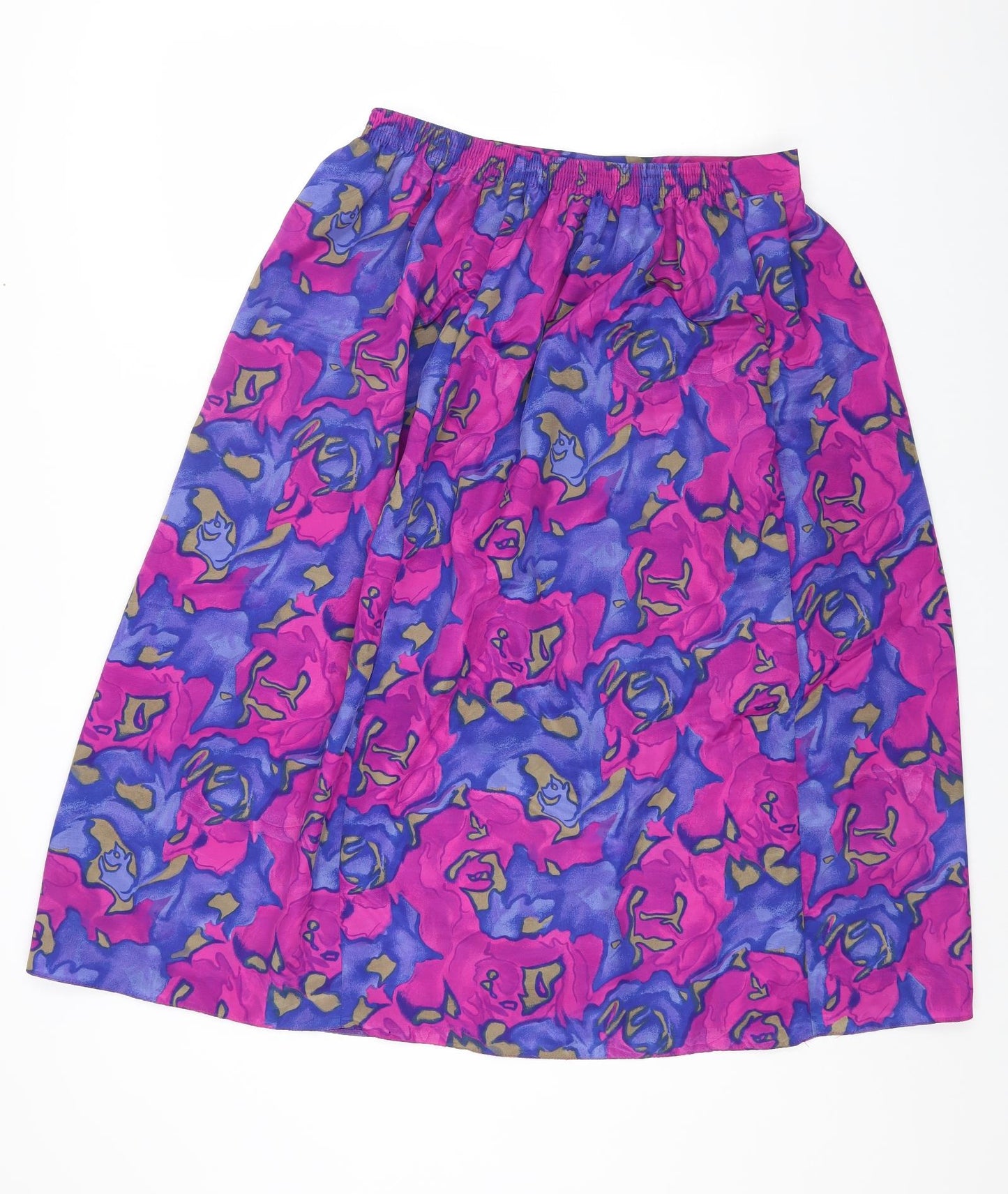 Preworn Womens Multicoloured Geometric Polyester A-Line Skirt Size 18