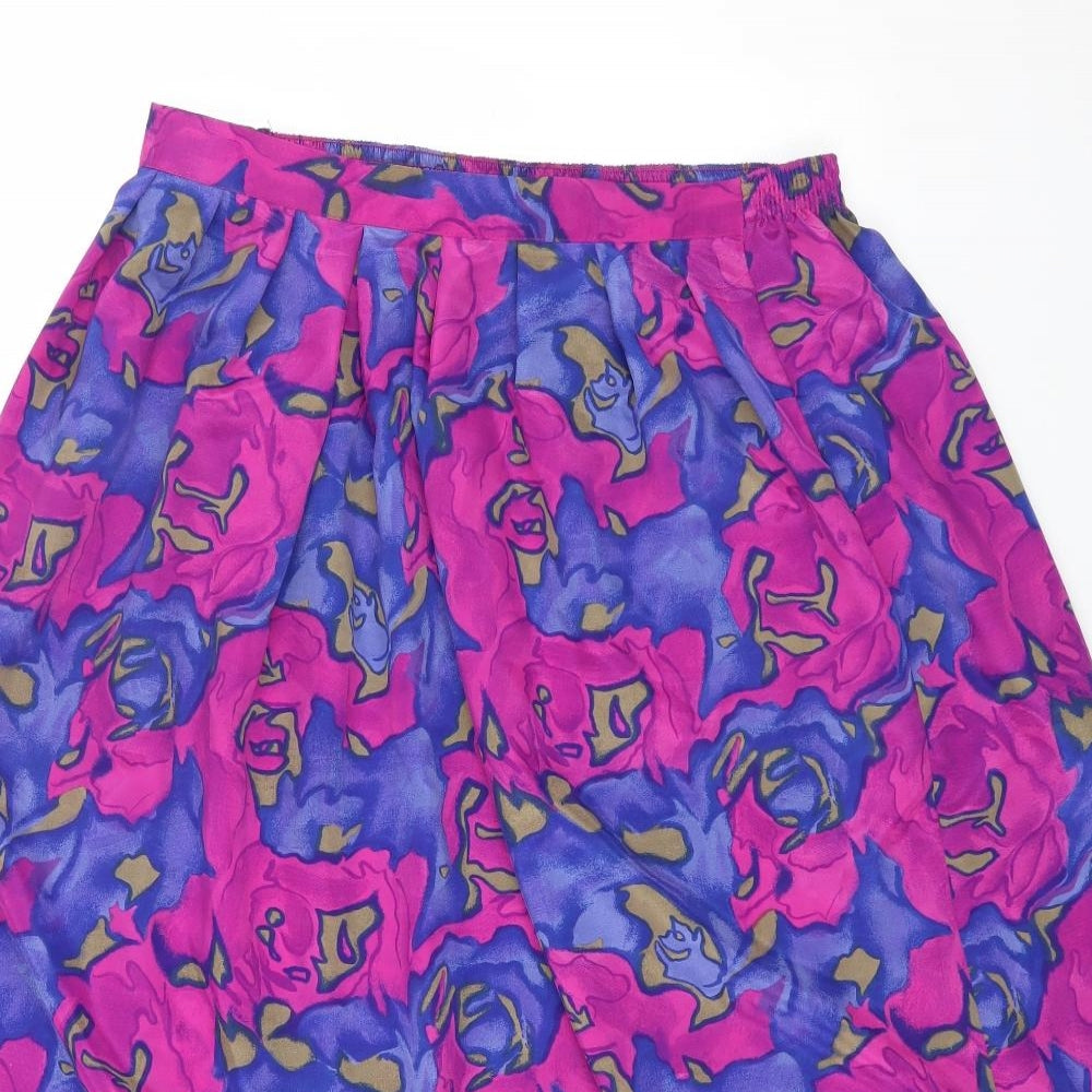 Preworn Womens Multicoloured Geometric Polyester A-Line Skirt Size 18