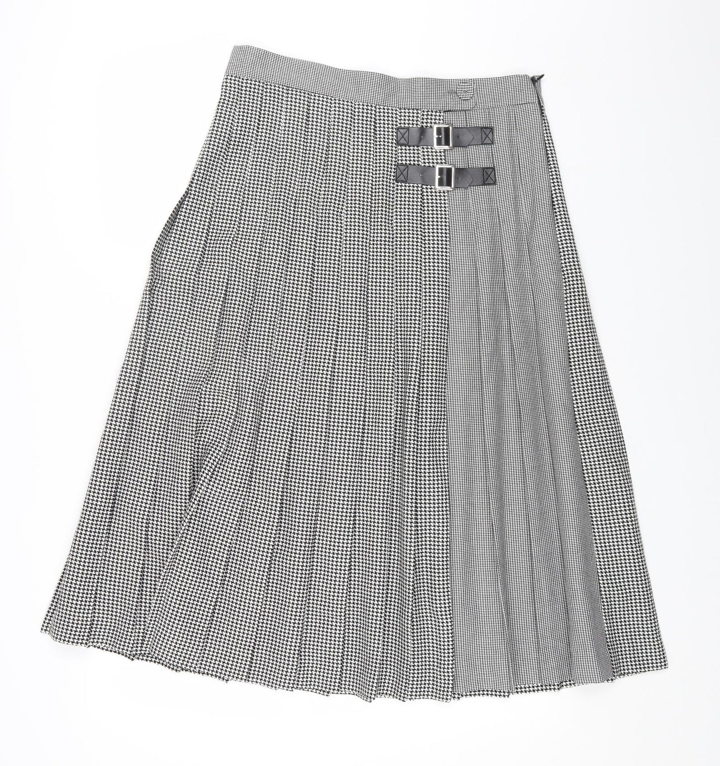 Marks and Spencer Womens Multicoloured Geometric Polyester Pleated Skirt Size 18 Zip