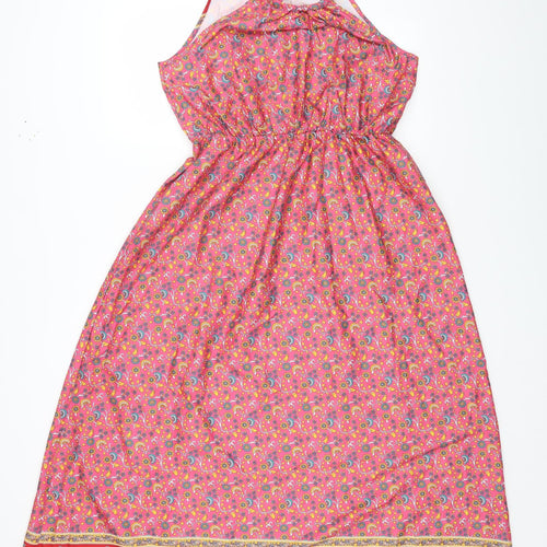 SheIn Womens Multicoloured Geometric Polyester Maxi Size L Halter Pullover