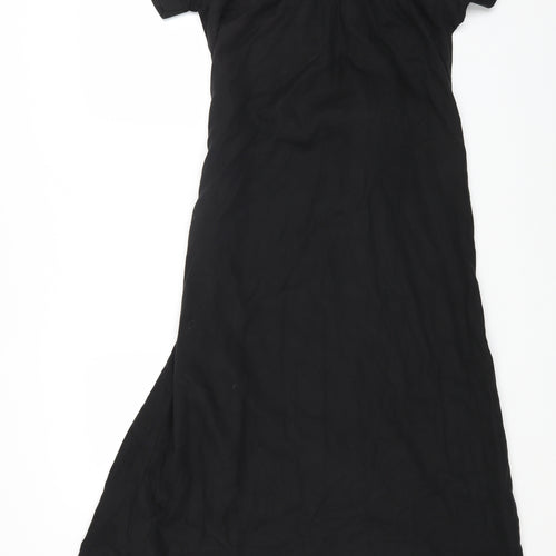 NEXT Womens Black Lyocell Maxi Size 10 Off the Shoulder Pullover