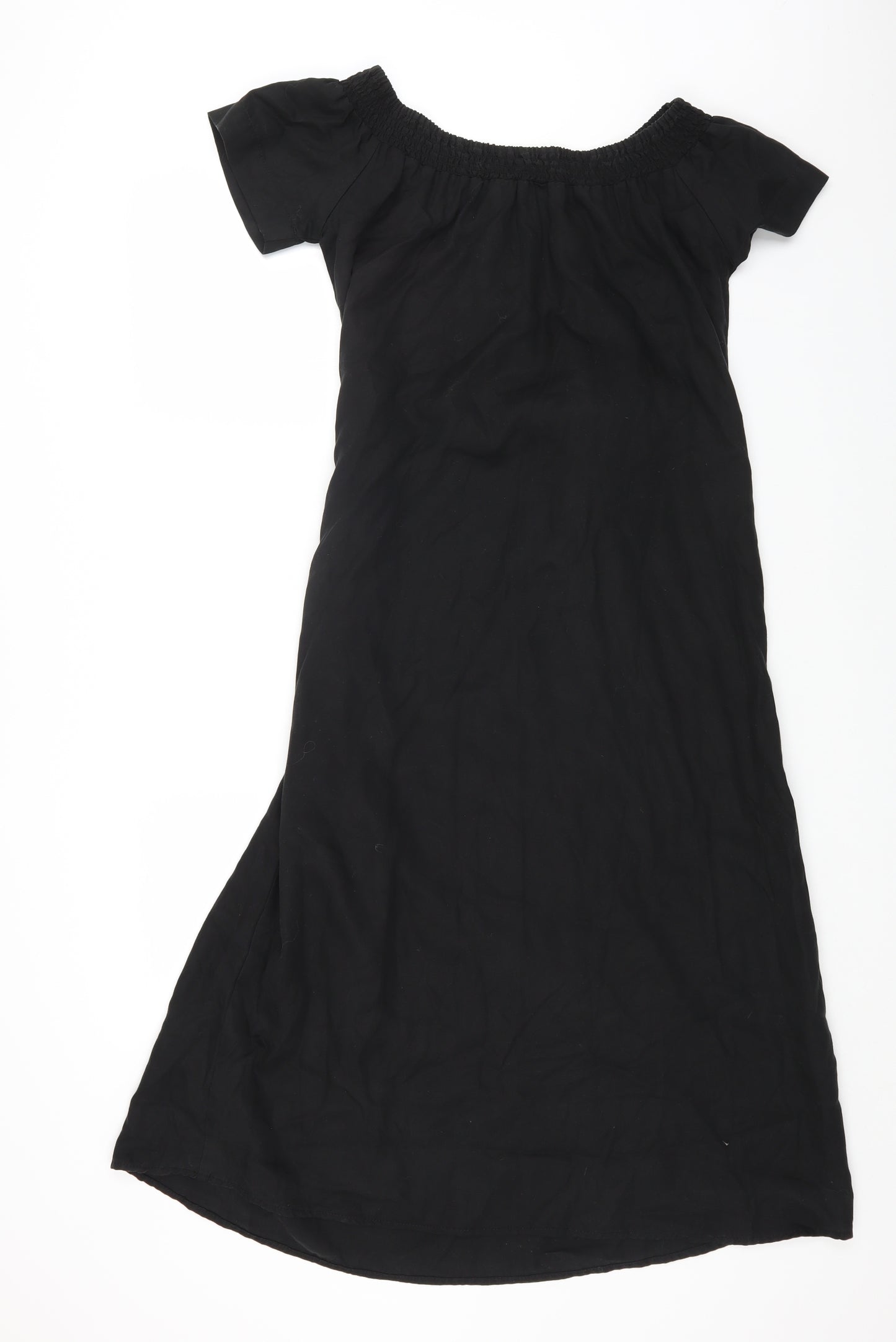 NEXT Womens Black Lyocell Maxi Size 10 Off the Shoulder Pullover