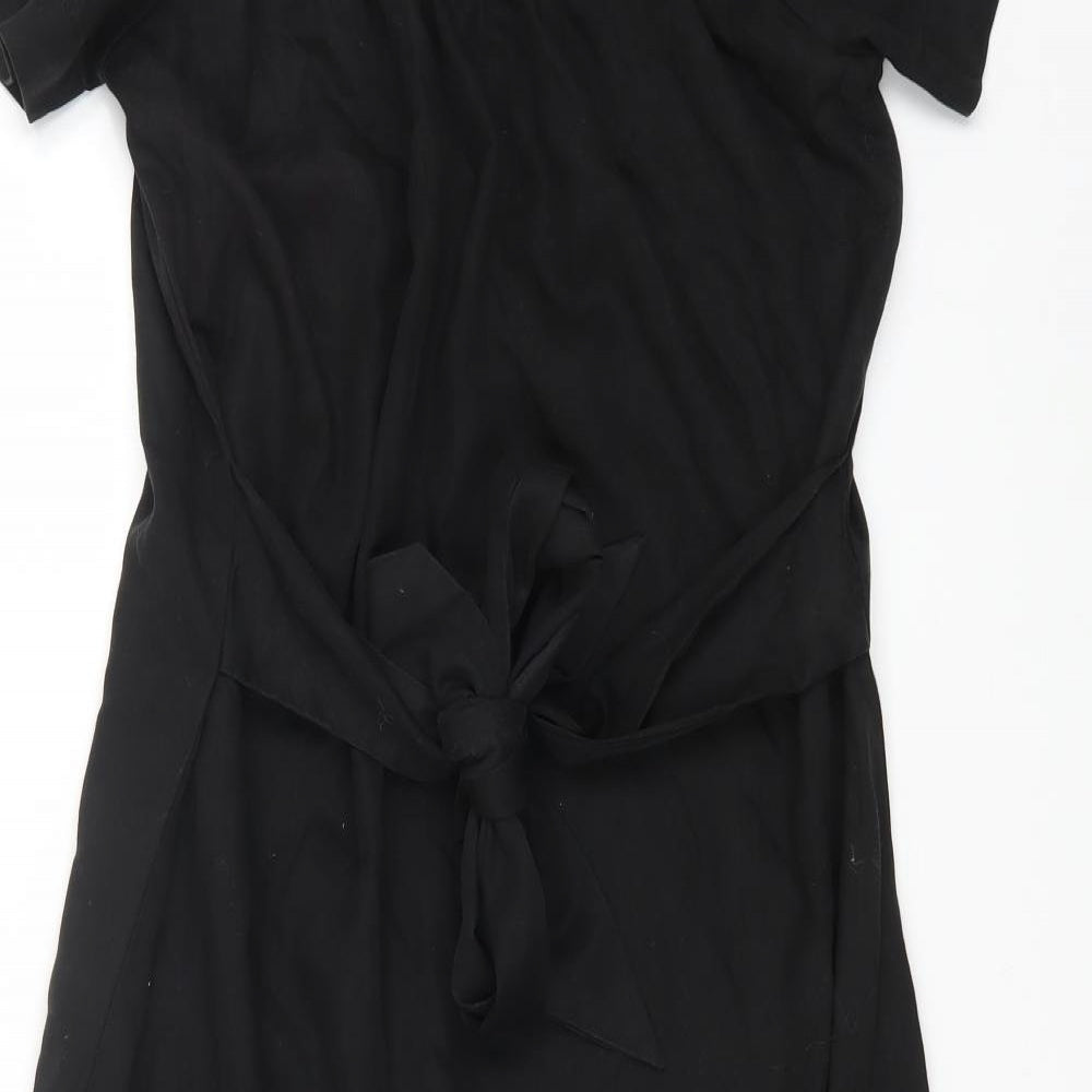 NEXT Womens Black Lyocell Maxi Size 10 Off the Shoulder Pullover