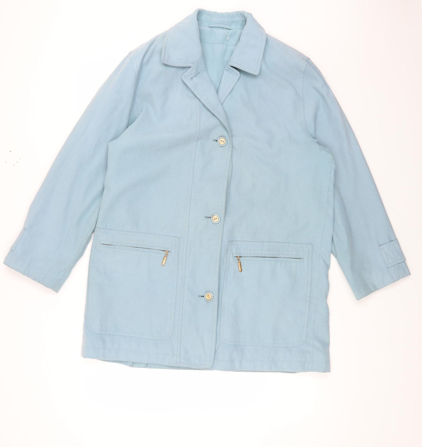 Preworn Womens Blue Jacket Size 8 Button