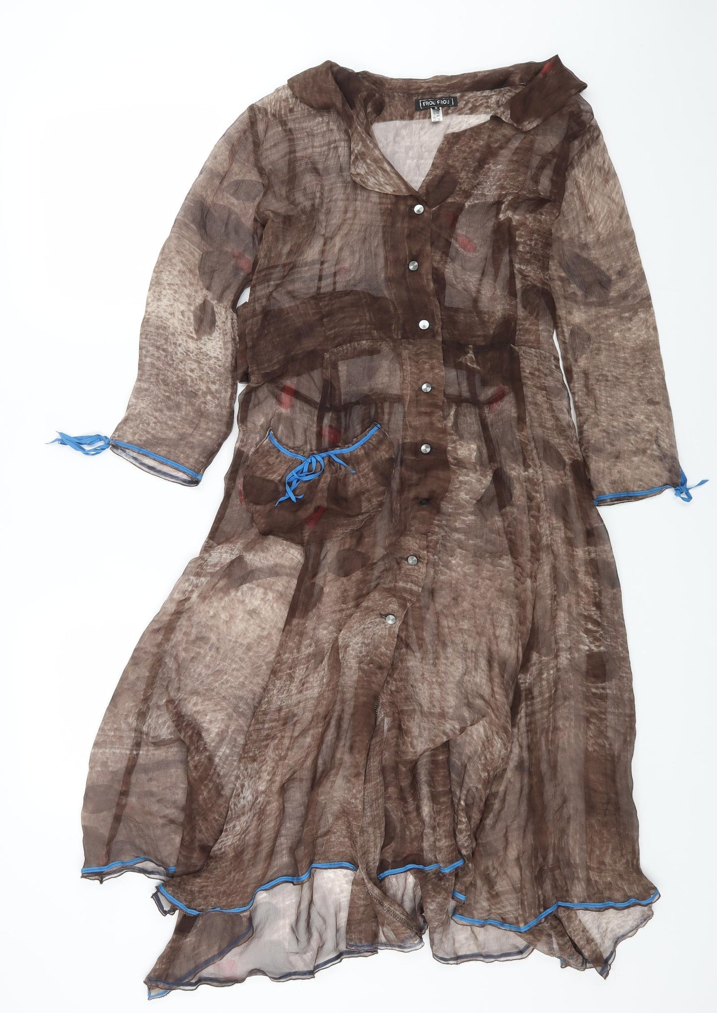 Frou Frou Womens Multicoloured Geometric Polyester Shirt Dress Size S Collared Button