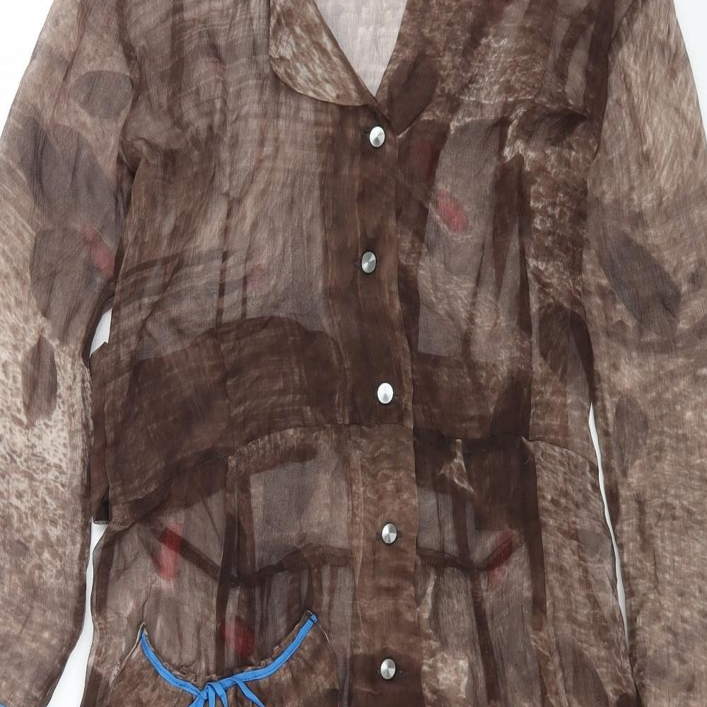 Frou Frou Womens Multicoloured Geometric Polyester Shirt Dress Size S Collared Button