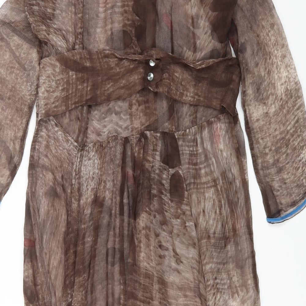 Frou Frou Womens Multicoloured Geometric Polyester Shirt Dress Size S Collared Button