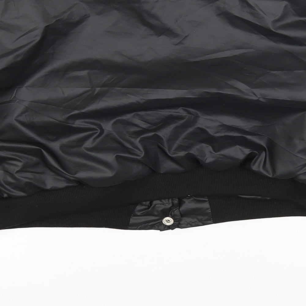 PRETTYLITTLETHING Womens Black Bomber Jacket Coat Size 10 Zip