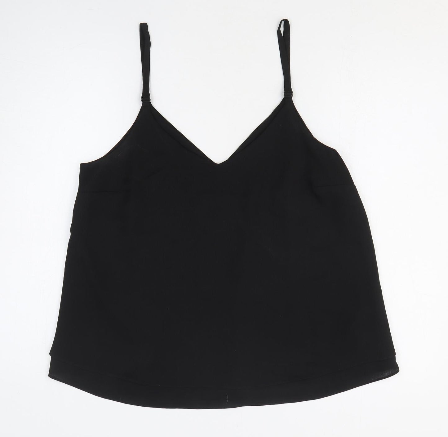 George Womens Black Polyester Camisole Tank Size 12 V-Neck