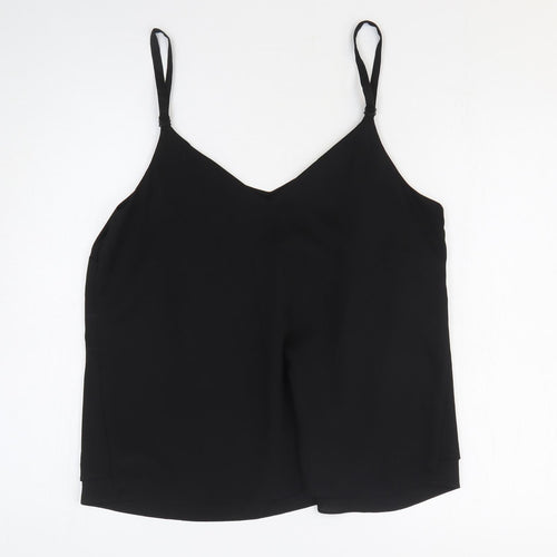 George Womens Black Polyester Camisole Tank Size 12 V-Neck