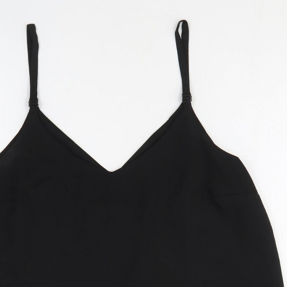 George Womens Black Polyester Camisole Tank Size 12 V-Neck