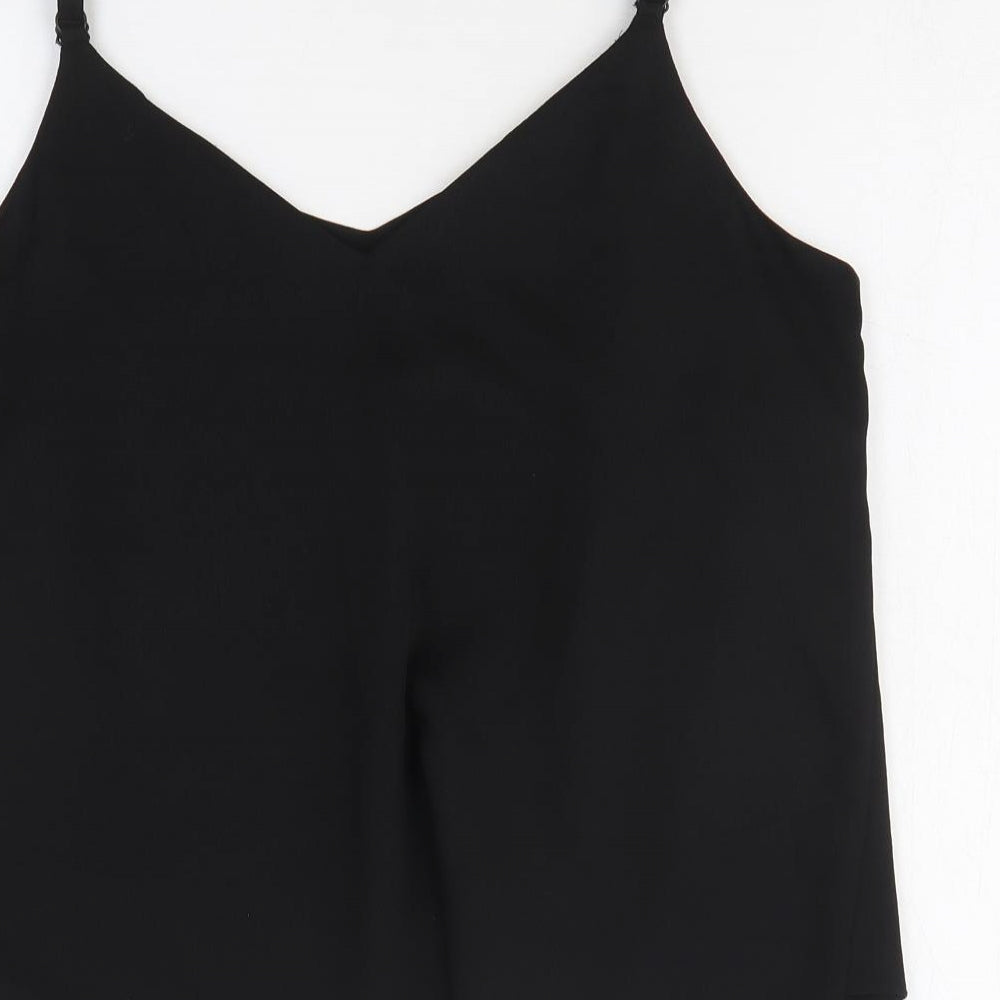 George Womens Black Polyester Camisole Tank Size 12 V-Neck