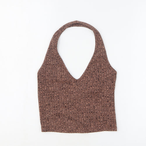 Primark Womens Beige Polyester Cropped Tank Size 6 Halter