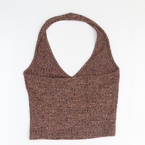 Primark Womens Beige Polyester Cropped Tank Size 6 Halter