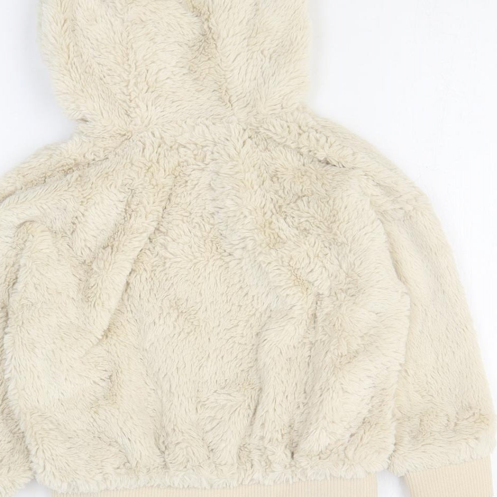 F&F Girls White Jacket Size 5-6 Years Zip