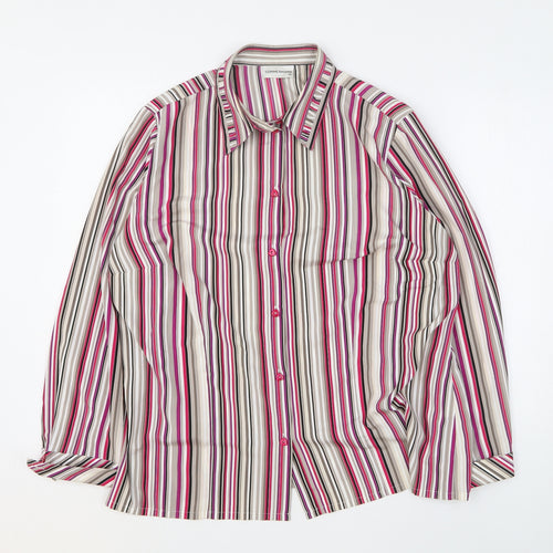 Sommermann Womens Multicoloured Striped Polyester Basic Button-Up Size 16 Collared