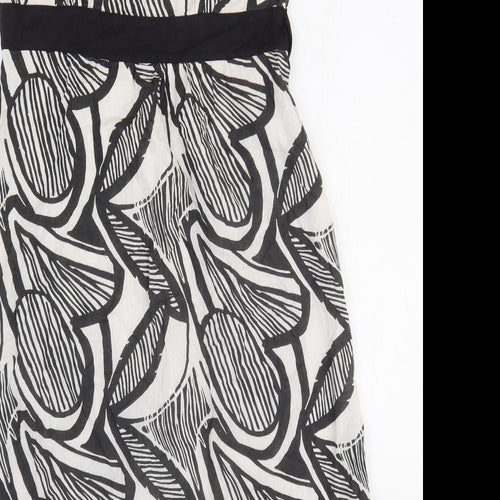 Vanilla Sands Womens Black Geometric 100% Cotton Tank Dress Size 10 Off the Shoulder Pullover