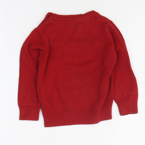 John Richmond Boys Red Cotton Basic T-Shirt Size 9-12 Months Crew Neck Pullover